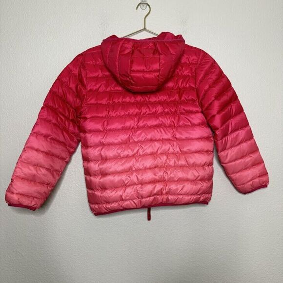 Eddie Bauer Jacket Girls Large 14/16 Puffer Ombre Pink Full Zip Reversible Hood - Picture 11 of 13